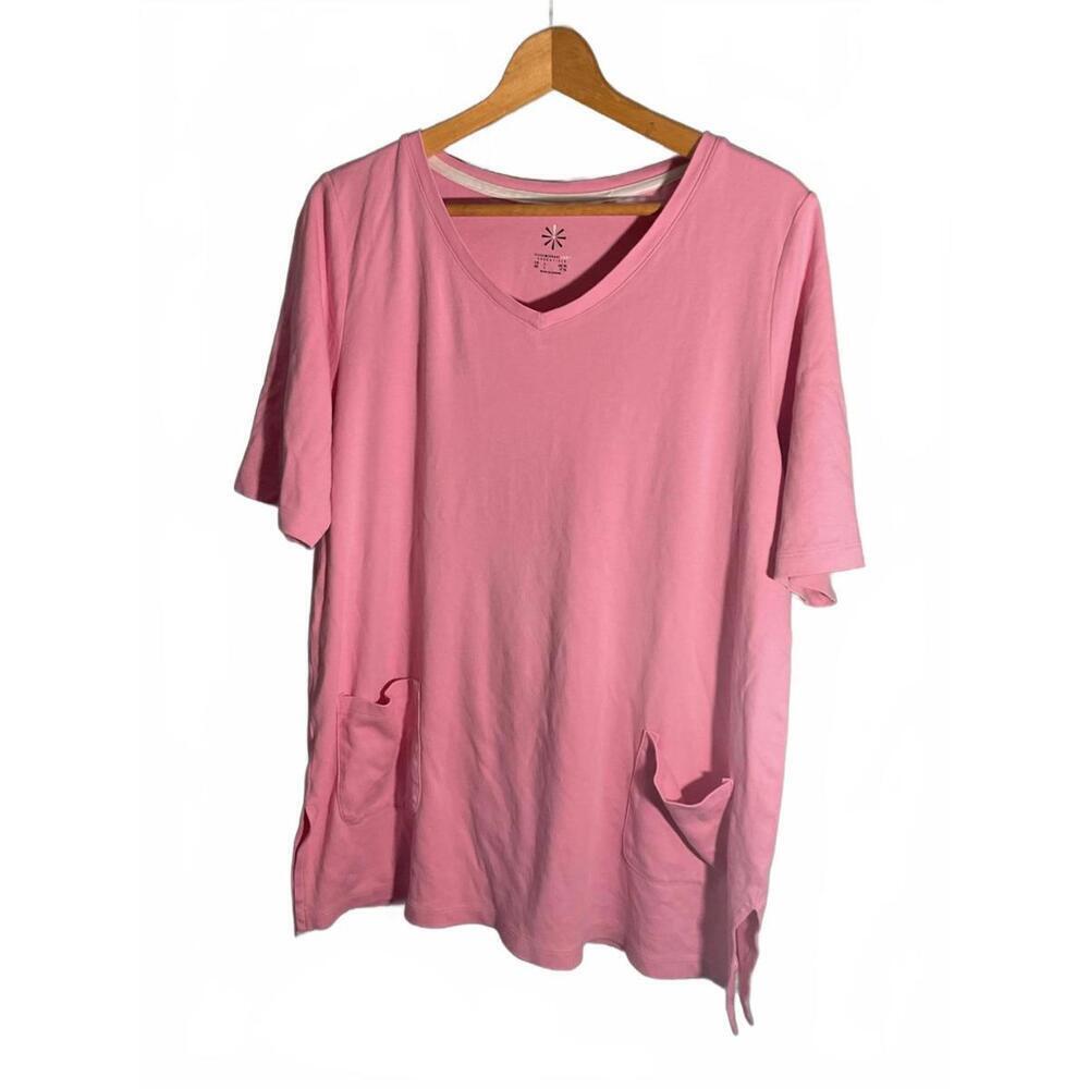 Isaac Mizrahi Live Essentials Pink Women's Tunic Top Large
